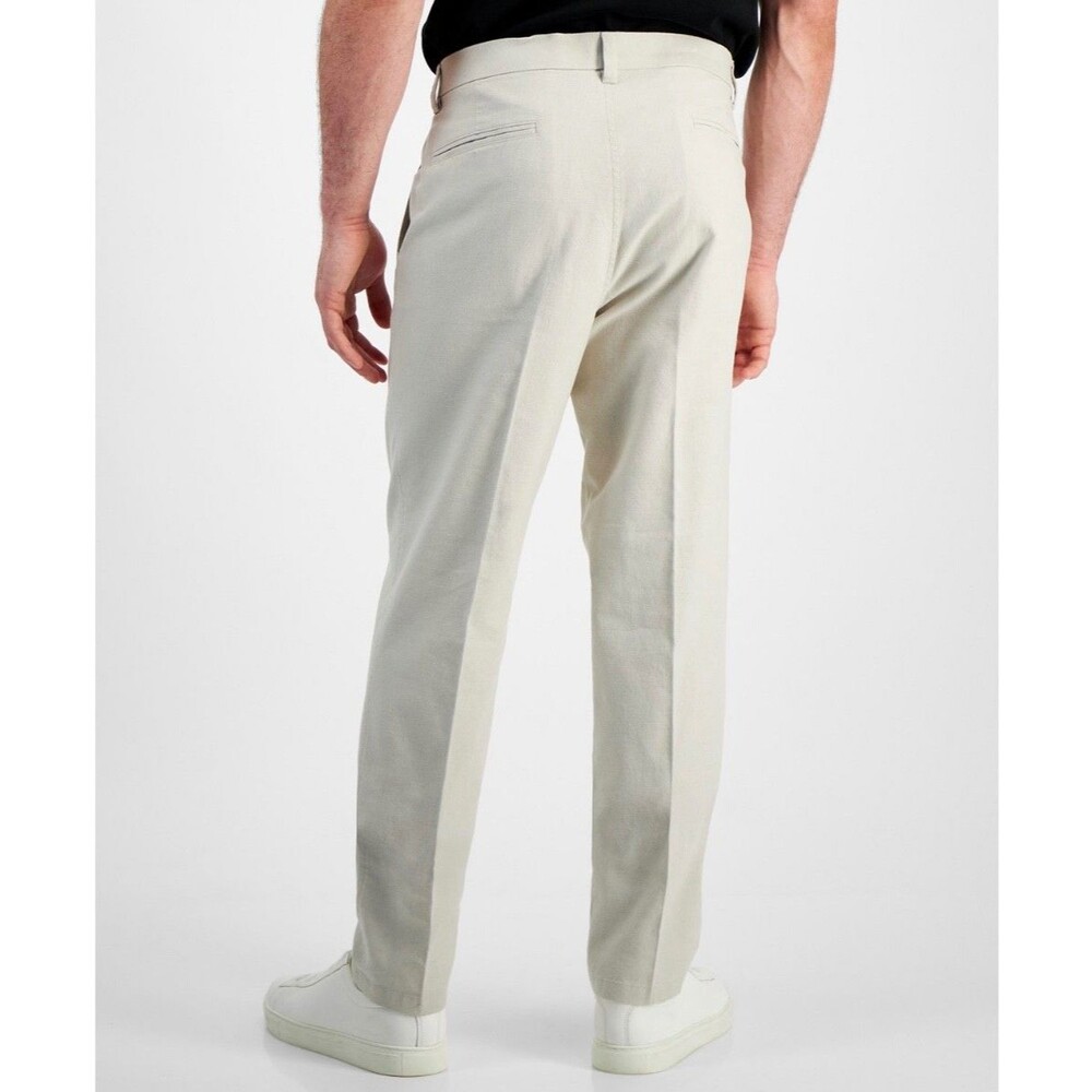 $95 NEW KENNETH COLE REACTION Mens 33x32 Beige Cotton/Linen Khaki/Chino Pants - Picture 5 of 10